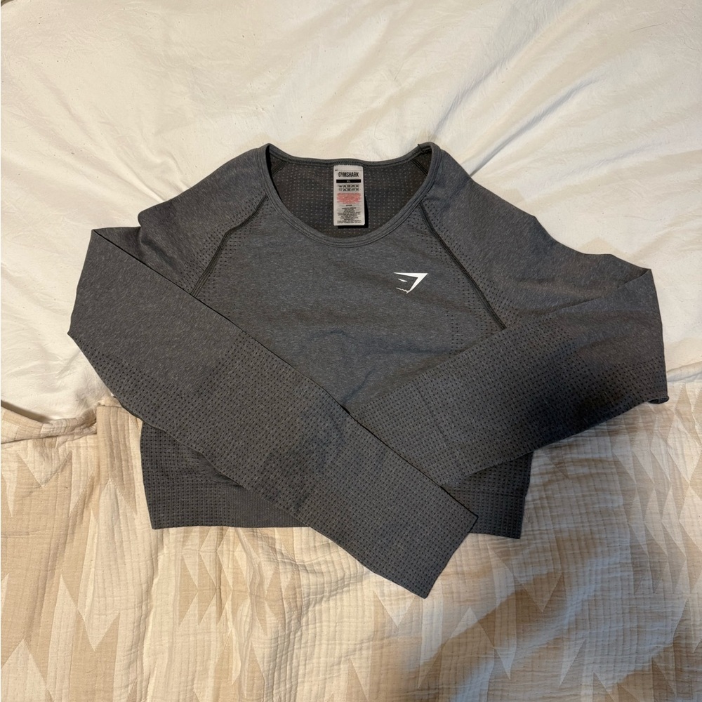 Gymshark Gray Long Sleeve Crop Top